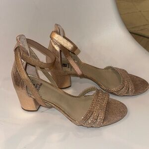 rose gold heels sandals shoes USED Bloggers Favorite